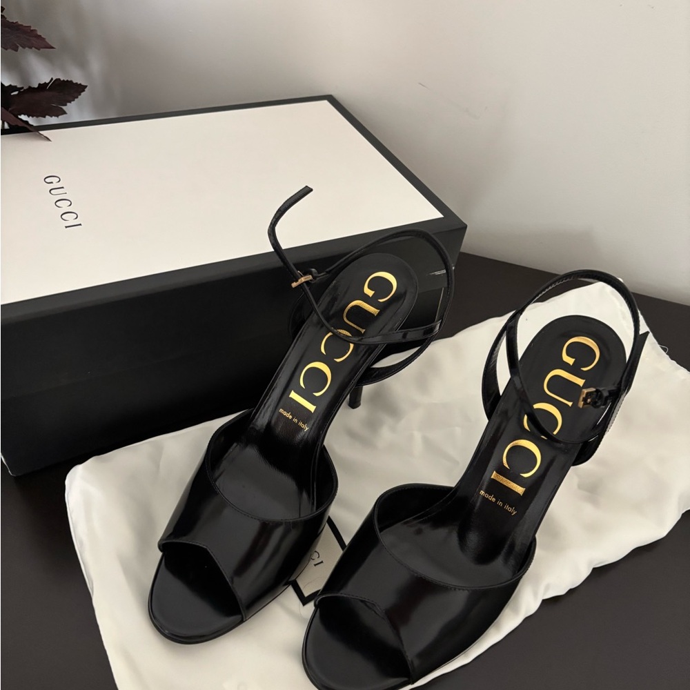 Gucci Black Strappy Heels